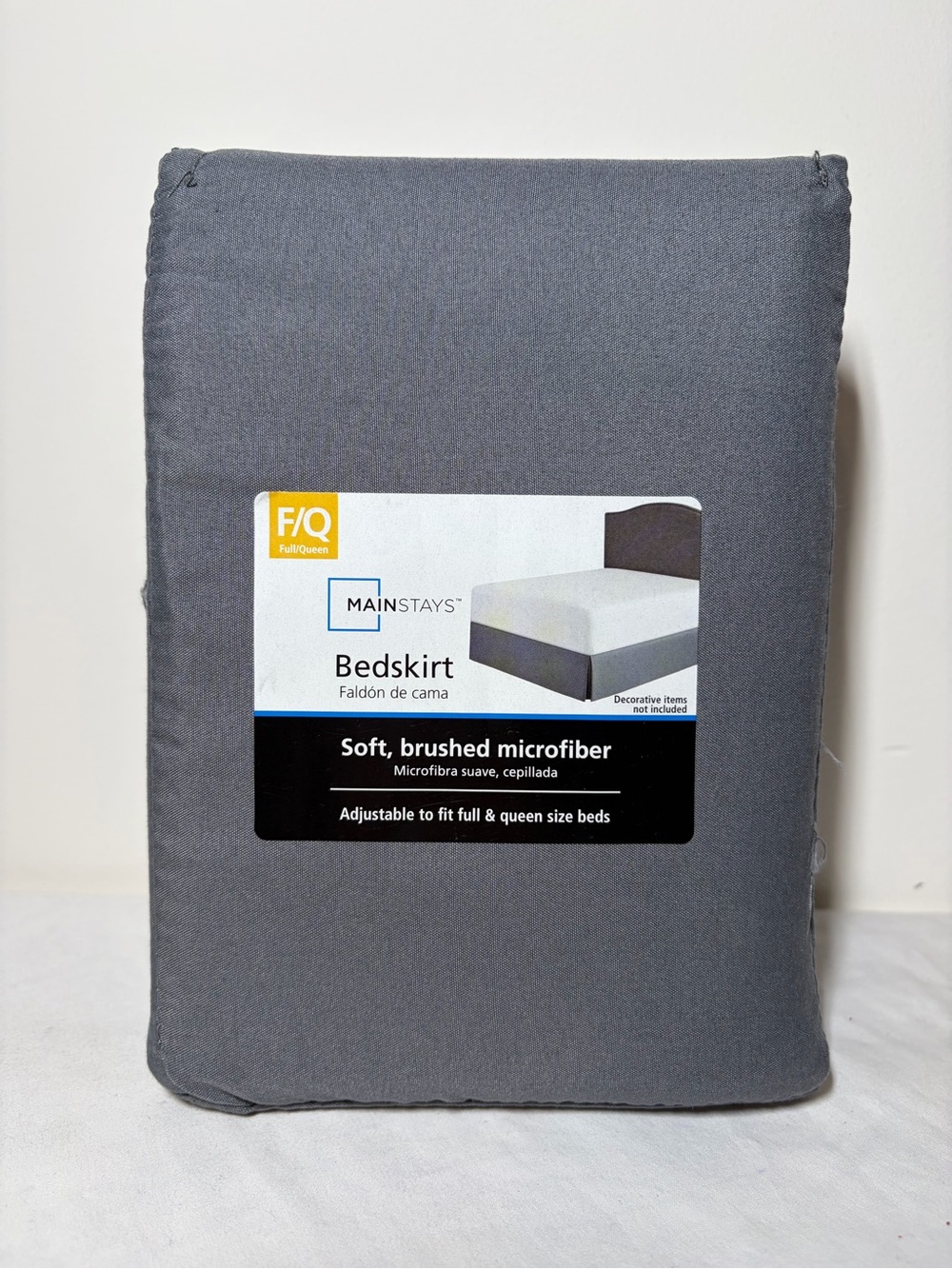 Mainstays Gray Microfiber Bedskirt - Full/Queen Fit